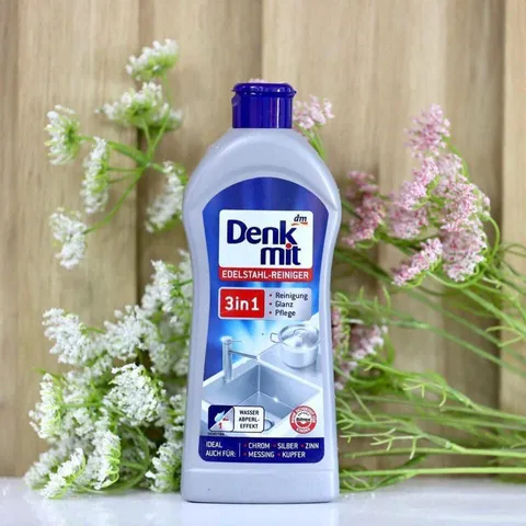 Dung dịch tẩy rửa inox Denkmit 3in1 - Loại bỏ dầu mỡ, rỉ sét, mang lại bề mặt sáng bóng - Dung tích 300ml tiện lợi