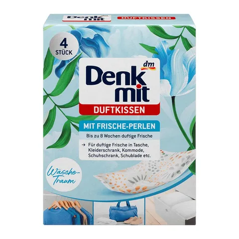 Túi Thơm Denkmit Khử Mùi - Hộp 4 Túi Thơm Ngát Dành Cho Tủ Quần Áo và Ô Tô, Giúp Chống Ẩm Mốc và Đuổi Côn Trùng
