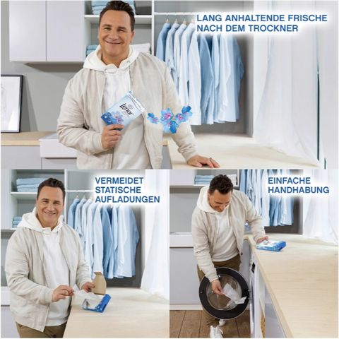 Giấy Thơm Quần Áo Lenor 34 Tờ - Hương Hoa Thơm Mát, Giúp Khử Mùi và Giảm Điện Tích Tĩnh Điện, Hàng Đức Chính Hãng