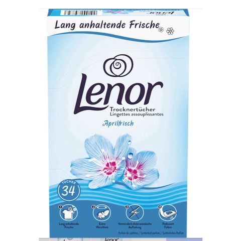 Giấy Thơm Quần Áo Lenor 34 Tờ - Hương Hoa Thơm Mát, Giúp Khử Mùi và Giảm Điện Tích Tĩnh Điện, Hàng Đức Chính Hãng