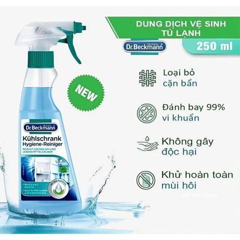 Xịt Vệ Sinh Tủ Lạnh, Lò Vi Sóng, Lò Nướng Dr Beckmann - Dung Tích 250ml, An Toàn, Khử Khuẩn, Best Seller Đức