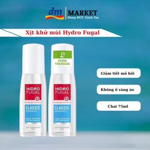 Xịt Khử Mùi Hydro Fugal 75ml - Giảm Mồ Hôi, Thơm Lâu, An Toàn Cho Da Nhạy Cảm - Hàng Đức Chất Lượng Cao