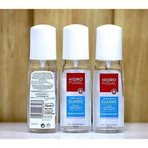 Xịt Khử Mùi Hydro Fugal 75ml - Giảm Mồ Hôi, Thơm Lâu, An Toàn Cho Da Nhạy Cảm - Hàng Đức Chất Lượng Cao