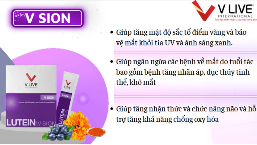THANH LÝ - CHÍNH HÃNG V-Sion V-Live tăng thị lực giúp mắt sáng long lanh, giảm tác hại khi sử dụng điện thoại, xem tivi và máy tính