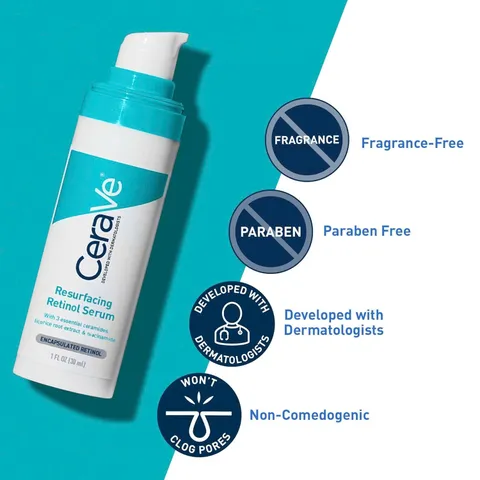 Tinh Chất Cerave Retinol 30ml Chống Lão Hoá - Giảm Thâm, Se Lỗ Chân Lông, Cải Thiện Làn Da, Cấp Ẩm Với Ceramide & Niacinamide