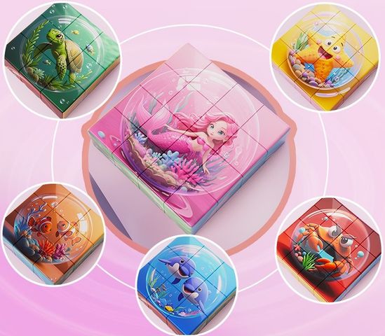 Đồ Chơi Lắp Ghép Nam Châm 16 Khối 6 Trong 1 - Khủng Long, Động Vật, Phi Hành Gia, Xe Cộ - Phát Triển Tư Duy Cho Bé
