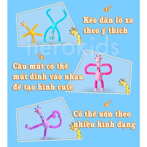 Combo 2 Đồ Chơi Kéo Dãn Vui Nhộn Có Đèn Phát Sáng - Đồ Chơi Giáo Dục Cho Trẻ Em Giao Màu Ngẫu Nhiên
