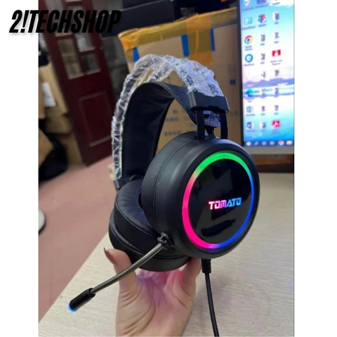 Tai Nghe Chụp Tai Tomato SK53 - Âm Thanh 7.1 Sống Động, RGB LED 7 Màu, Tai Nghe Gaming Chơi Game, Phụ Kiện Máy Tính Giá Rẻ