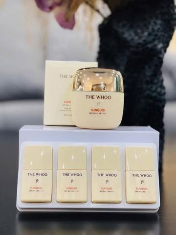 Set kem chống nắng Whoo Sunquid UV Protective Lotion 1+4 SPF 50++ - Chống nắng, cải thiện nếp nhăn, chống lão hóa và duy trì độ ẩm cho da.