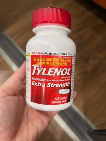Tylenol Acetaminophen Extra Strength 500mg - Thuốc Giảm Đau, Hạ Sốt 325 Viên Mỹ, An Toàn và Hiệu Quả cho Cơn Đau Thông Thường