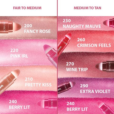 Son Cushion Revlon Lip Tint 4.4ml - Chất Dưỡng Môi Tự Nhiên, Đa Dạng Màu Sắc: Berry Lit, Fancy Rose, High End Coral, Wine Trip