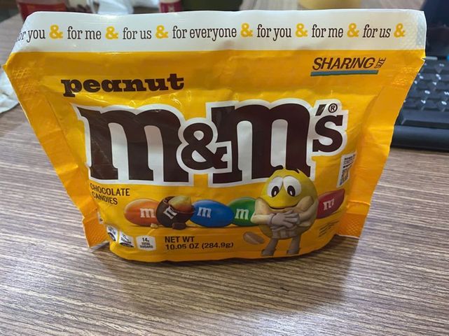 M&M'S Peanut Milk Chocolate Candy Bag 284g 