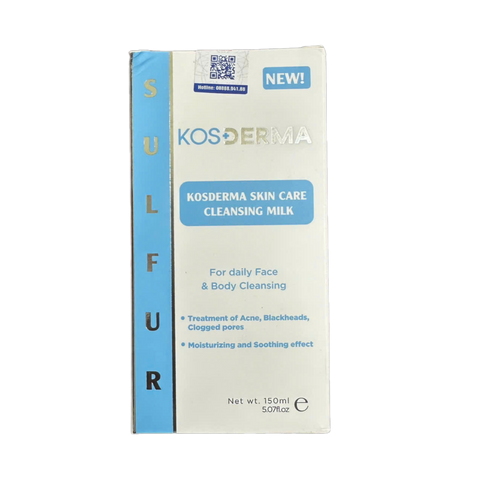 Sữa Rửa Mặt Và Tắm Kosderma Skin Care Cleansing Milk Làm Sạch Da Dầu Mụn Trứng Cá, Nang Lông - 150ml