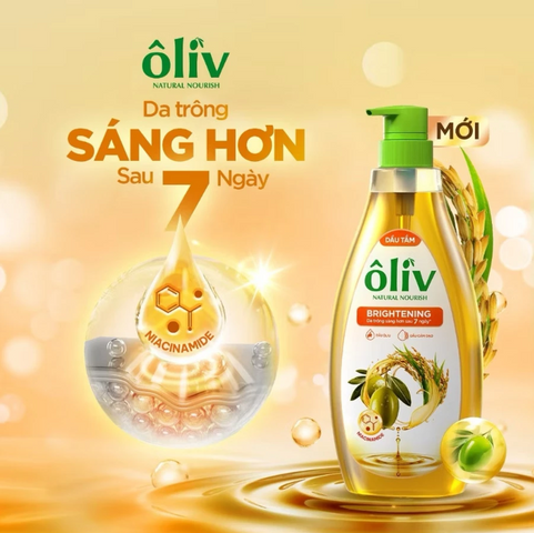 Dầu Tắm ÔLIV BRIGHTENING Sáng Da 650ml Tặng 250ml - Dưỡng Ẩm, Làm Sáng Da Tự Nhiên, Thư Giãn Với Hương Thơm Tự Nhiên