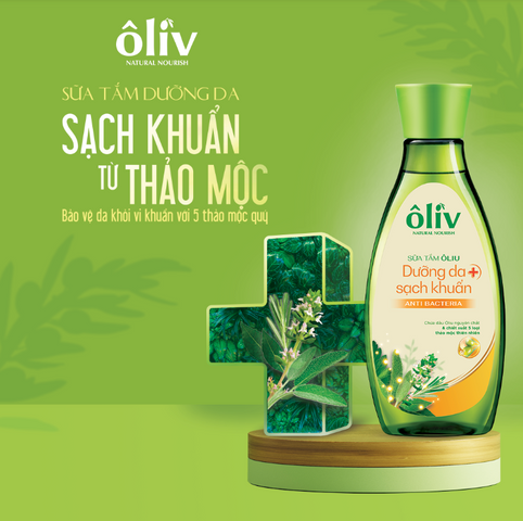 Sữa tắm ôliu dưỡng ẩm sạch khuẩn - ANTI BACTERIA 650ml tặng chai 250ml