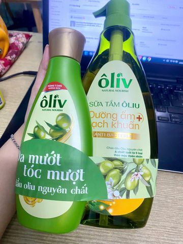 Sữa tắm ôliu dưỡng ẩm sạch khuẩn - ANTI BACTERIA 650ml tặng chai 250ml
