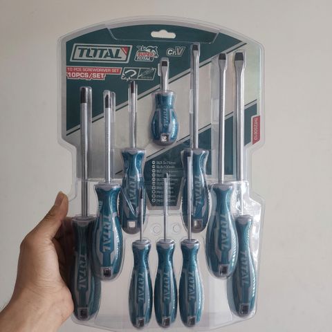 Bộ Tua Vít Dẹp & Bake 10 Chi Tiết Total THT250610 - Dụng Cụ Sửa Chữa Chất Lượng Cao, Đầu Cứng Cáp, Tay Cầm Chống Trượt
