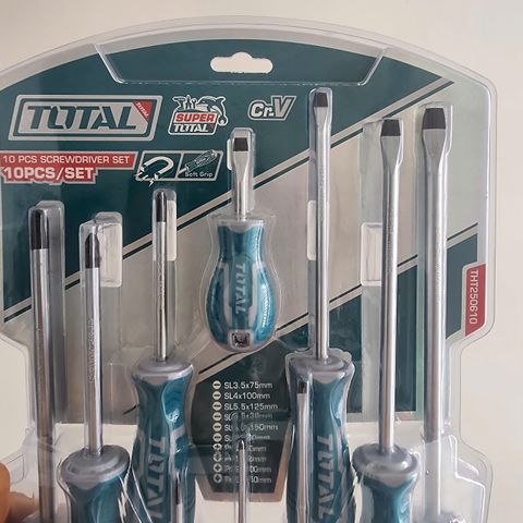 Bộ Tua Vít Dẹp & Bake 10 Chi Tiết Total THT250610 - Dụng Cụ Sửa Chữa Chất Lượng Cao, Đầu Cứng Cáp, Tay Cầm Chống Trượt
