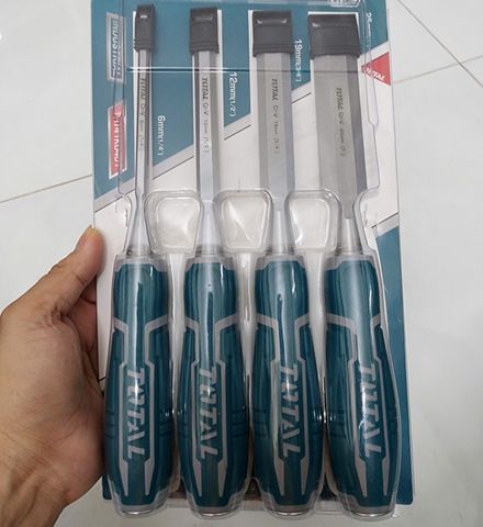 Bộ Mũi Đục Gỗ Total THT41K0401 - Sắc Bén 4 Chi Tiết 6-25mm, Dụng Cụ Chuyên Nghiệp Cho Thợ Mộc và DIY