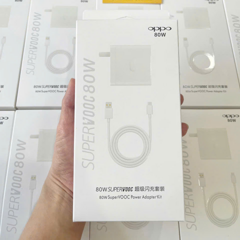 Bộ Sạc Nhanh OPPO 80W - Sạc Điện Thoại Siêu Tốc, Thiết Kế Gọn Nhẹ, Tương Thích Tốt Với Thiết Bị OPPO, Tiết Kiệm Thời Gian Sạc