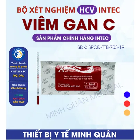 Bộ Test Nhanh Xét Nghiệm Viêm Gan C HCV Tại Nhà - InTec Chính Hãng, Độ Nhạy 100% - An Toàn, Dễ Dàng Sử Dụng