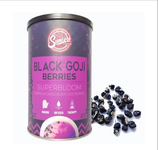 Hắc Kỷ Tử Mỹ Suncore Food - Hoa Quả Sấy Khô Black Goji Berries Hộp 454G - Tăng Cường Miễn Dịch, Cải Thiện Thị Lực