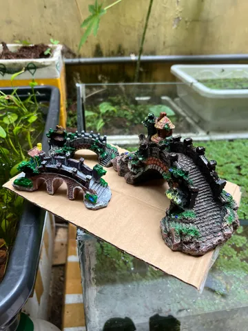 Cầu Cong Trang Trí Bể Cá Thủy Sinh - Đồ Chơi Cá Cảnh Bằng Nhựa Resin Thân Thiện Với Môi Trường, Kích Thước Đa Dạng