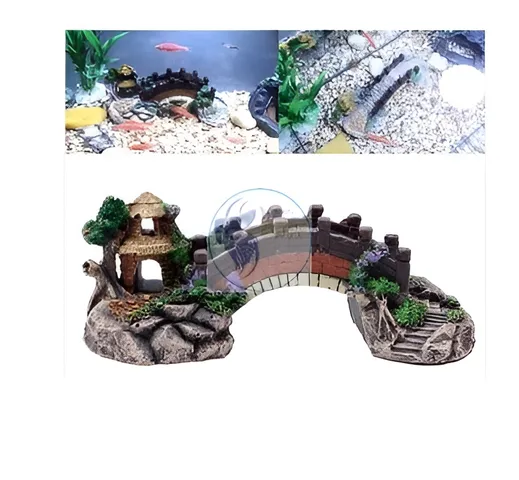 Cầu Cong Trang Trí Bể Cá Thủy Sinh - Đồ Chơi Cá Cảnh Bằng Nhựa Resin Thân Thiện Với Môi Trường, Kích Thước Đa Dạng