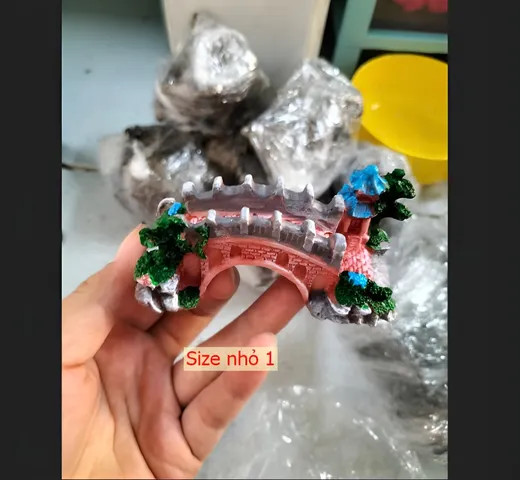 Cầu Cong Trang Trí Bể Cá Thủy Sinh - Đồ Chơi Cá Cảnh Bằng Nhựa Resin Thân Thiện Với Môi Trường, Kích Thước Đa Dạng