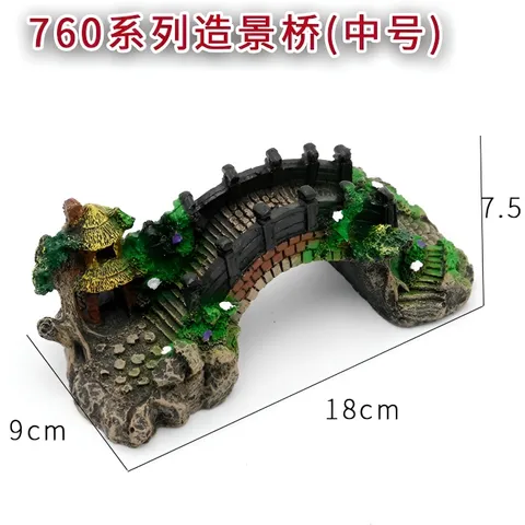 Cầu Cong Trang Trí Bể Cá Thủy Sinh - Đồ Chơi Cá Cảnh Bằng Nhựa Resin Thân Thiện Với Môi Trường, Kích Thước Đa Dạng
