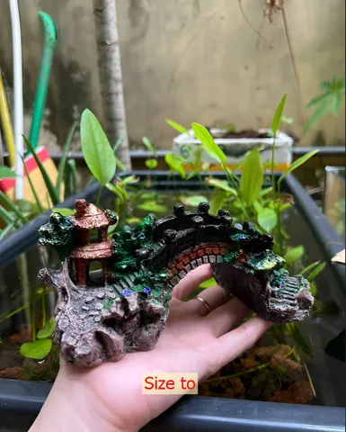Cầu Cong Trang Trí Bể Cá Thủy Sinh - Đồ Chơi Cá Cảnh Bằng Nhựa Resin Thân Thiện Với Môi Trường, Kích Thước Đa Dạng