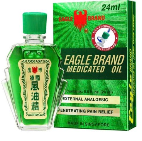 Dầu xanh Eagle Brand 24ml - Tinh dầu xoa đau cơ, giảm cảm cúm, sản phẩm nhập khẩu từ Mỹ, hỗ trợ làm dịu nhức đầu và cơ khớp.