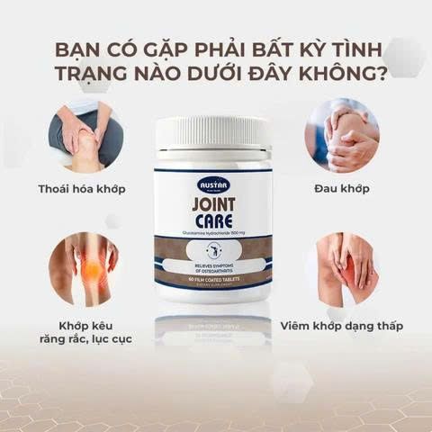 Viên Uống Hỗ Trợ Xương Khớp AUSTAR Joint Care - Glucosamine 1500mg - Giải Pháp Giảm Đau Khớp và Viêm Khớp (60 viên)