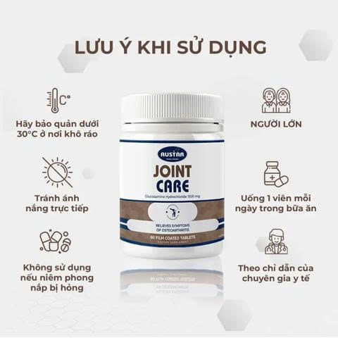 Viên Uống Hỗ Trợ Xương Khớp AUSTAR Joint Care - Glucosamine 1500mg - Giải Pháp Giảm Đau Khớp và Viêm Khớp (60 viên)