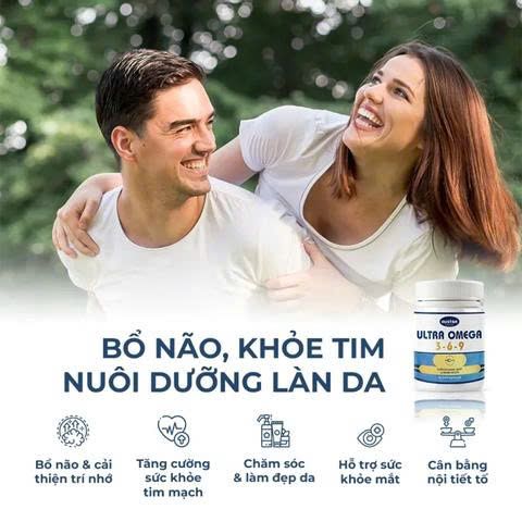 Viên Uống Austar Ultra Omega 3-6-9 - Bổ Não, Đẹp Da, Khỏe Tim, Hỗ Trợ Sức Khỏe Tổng Thể (60 Viên)