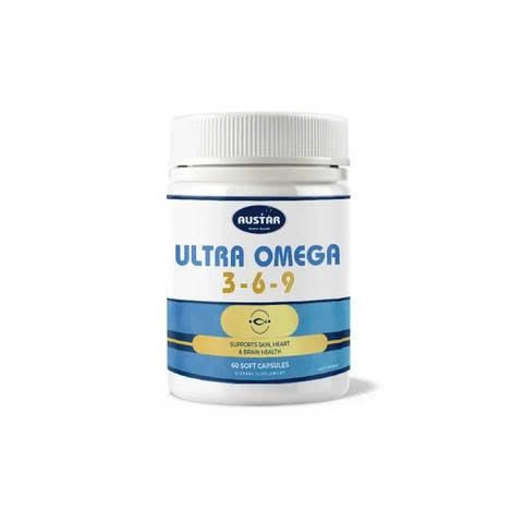 Viên Uống Austar Ultra Omega 3-6-9 - Bổ Não, Đẹp Da, Khỏe Tim, Hỗ Trợ Sức Khỏe Tổng Thể (60 Viên)