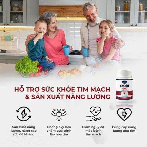 Viên Uống AUSTAR CoQ10 30MG - Hỗ Trợ Sức Khỏe Tim Mạch - Năng Lượng và Bảo Vệ Oxy Hóa (60 Viên)