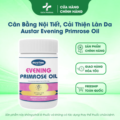 Viên Uống Tinh Dầu Hoa Anh Thảo Austar Evening Primrose Oil 1000mg - Hỗ Trợ Cân Bằng Nội Tiết Tố và Làm Đẹp Da (60 Viên)