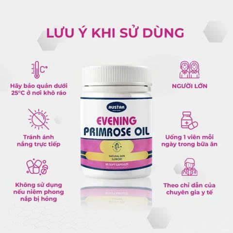 Viên Uống Tinh Dầu Hoa Anh Thảo Austar Evening Primrose Oil 1000mg - Hỗ Trợ Cân Bằng Nội Tiết Tố và Làm Đẹp Da (60 Viên)