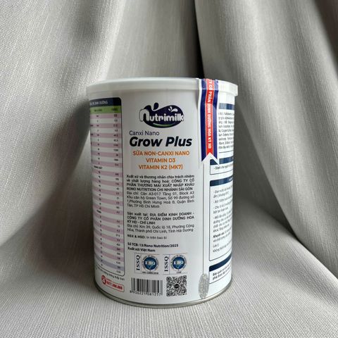 Sữa Bột Tăng Chiều Cao Canxi Nano Grow Plus 900g Dinh Dưỡng Cho Trẻ Từ 3 Đến 18 Tuổi - Hỗ Trợ Phát Triển Chiều Cao Tối Đa