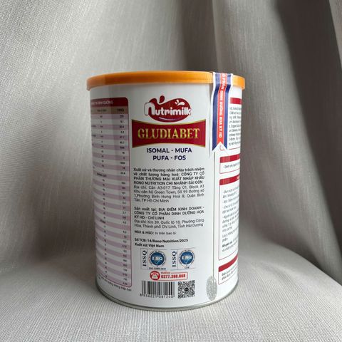 Sữa Bột Nutrimilk Gludiabet 900g - Công Thức Dinh Dưỡng Chuyên Biệt Dành Cho Người Tiểu Đường, Hỗ Trợ Kiểm Soát Đường Huyết, Bổ Sung Vitamin