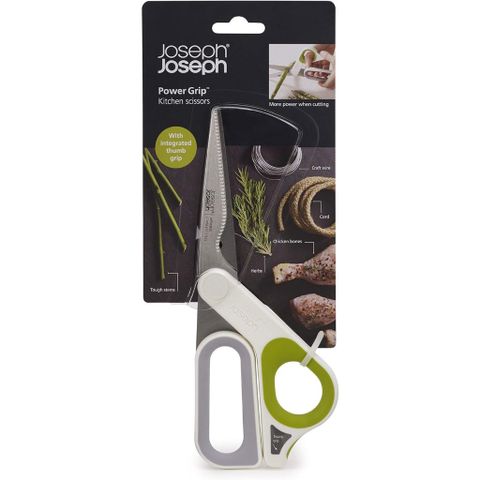 Kéo Nhà Bếp Joseph Joseph 10302 - Kéo Đa Năng Thép Không Gỉ Nhật Bản với Tay Cầm Silicon và Tích Hợp Stripper Thảo Mộc
