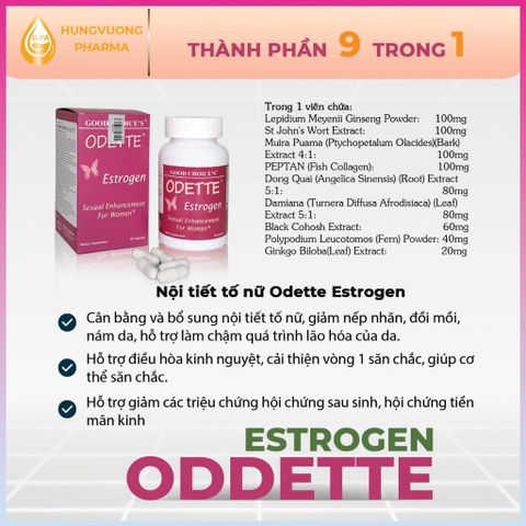 Viên uống Odette estrogen hỗ trợ nội tiết tố,nhập khẩu từ mỹ an toàn, hiệu quả sản phẩm không chứa mầm đậu nành