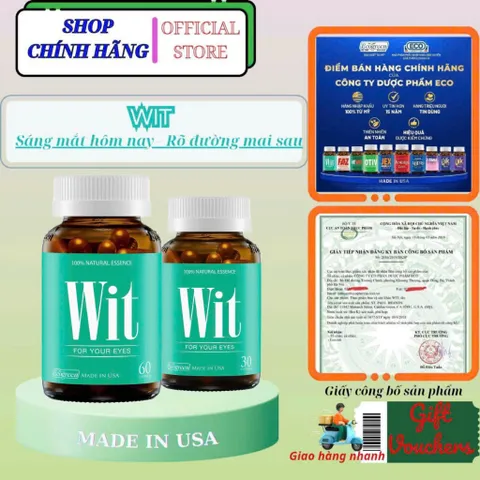 Viên uống Wit giúp tăng cường thị lực, giảm mờ mỏi mắt hộp 60 Viên & 30 Viên