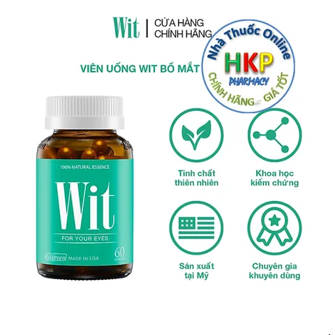 Viên uống Wit giúp tăng cường thị lực, giảm mờ mỏi mắt hộp 60 Viên & 30 Viên