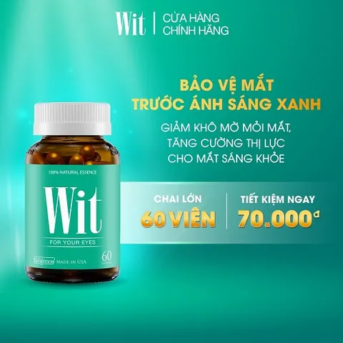 Viên uống Wit giúp tăng cường thị lực, giảm mờ mỏi mắt hộp 60 Viên & 30 Viên