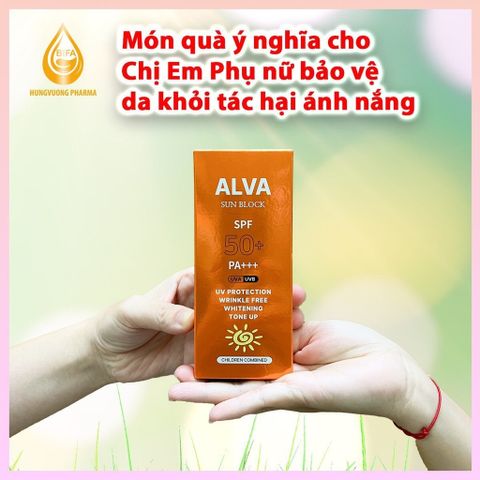 Kem Chống nắng ALVA SUN BLOCK SPF50+/PA+++ phù hợp mọi loại da sản phẩm của Hàn Quốc
