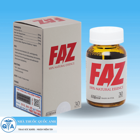 Viên uống FAZ - Điều Hòa Mỡ Máu, Hỗ Trợ Tim Mạch hộp 30 Viên