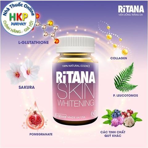 Viên uống RITANA - Trắng da mờ sạm nám với L-Glutathion hộp 60 Viên