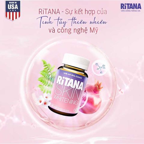 Viên uống RITANA - Trắng da mờ sạm nám với L-Glutathion hộp 60 Viên